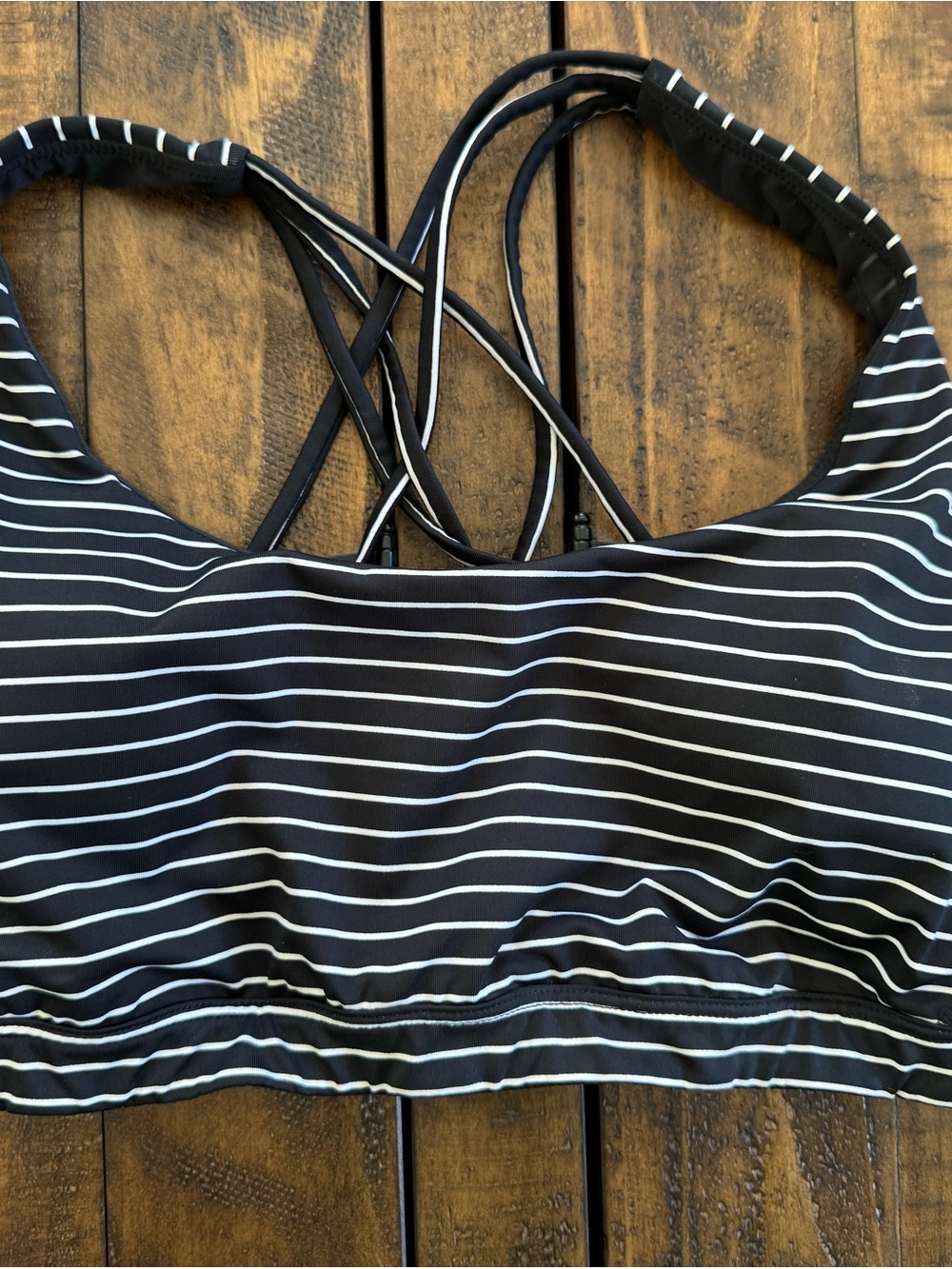 Victoria's Secret Black & White Striped Sports Bralette